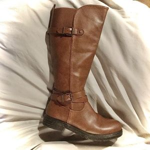 LADY COMFORT- ADELINE WIDE CALF - BROWN RIDING BOOT